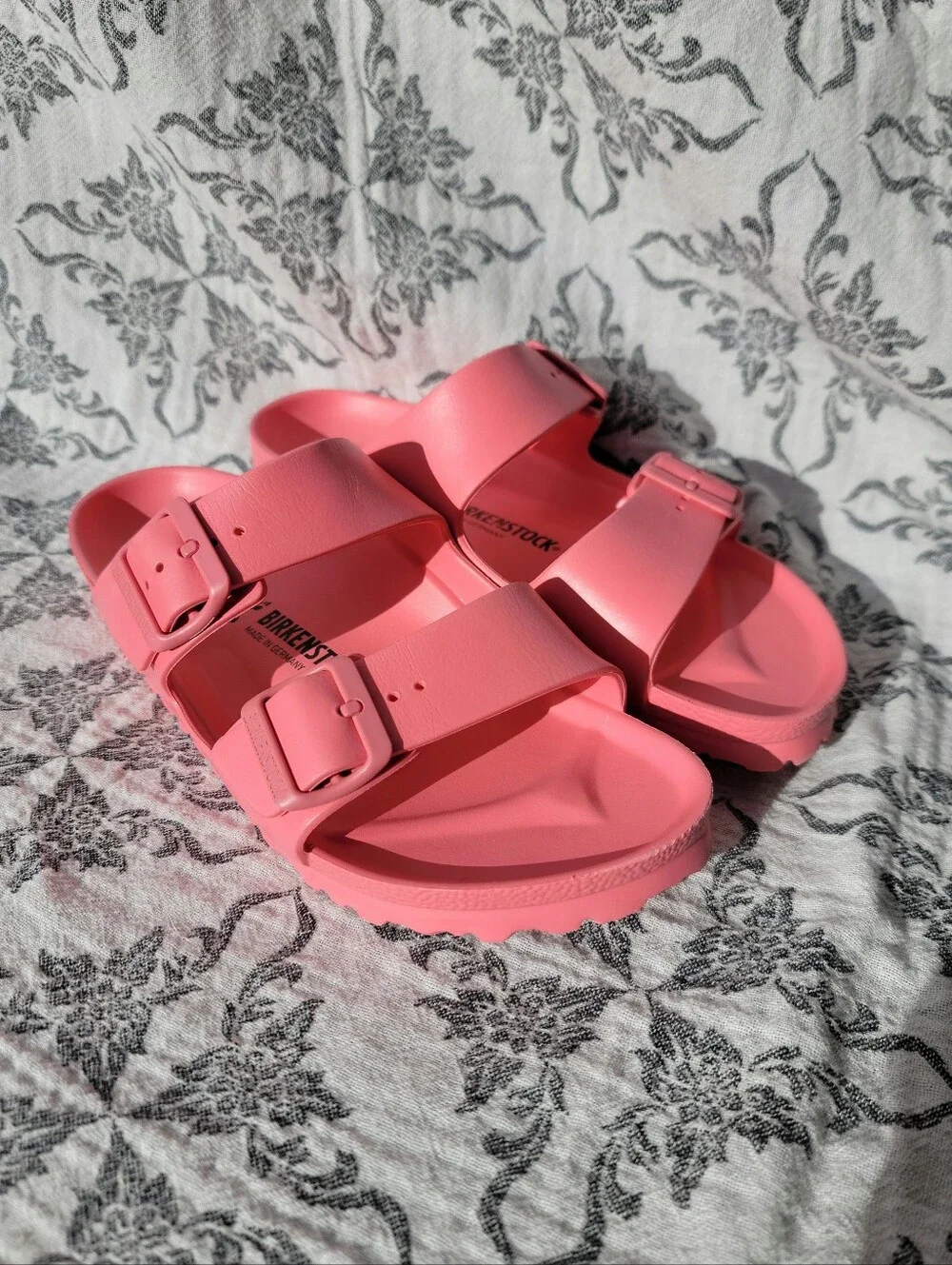Birkenstock Women's Pink EVA Two-Strap Slide Sandals (size 39)